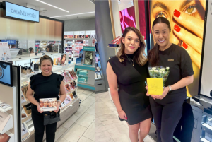 Luxury beauty consultants on the shop floor.